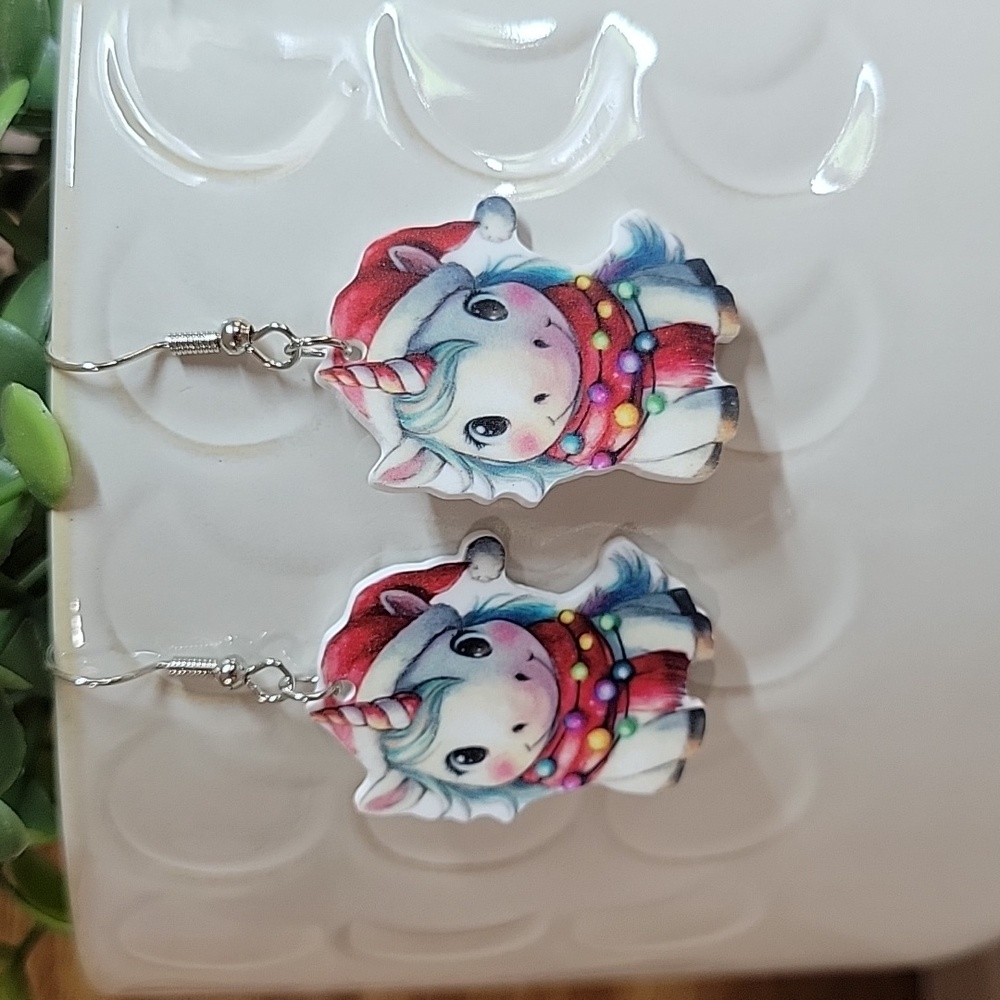 🔥LAST PAIR🔥 CHRISTMAS UNICORN EARRINGS